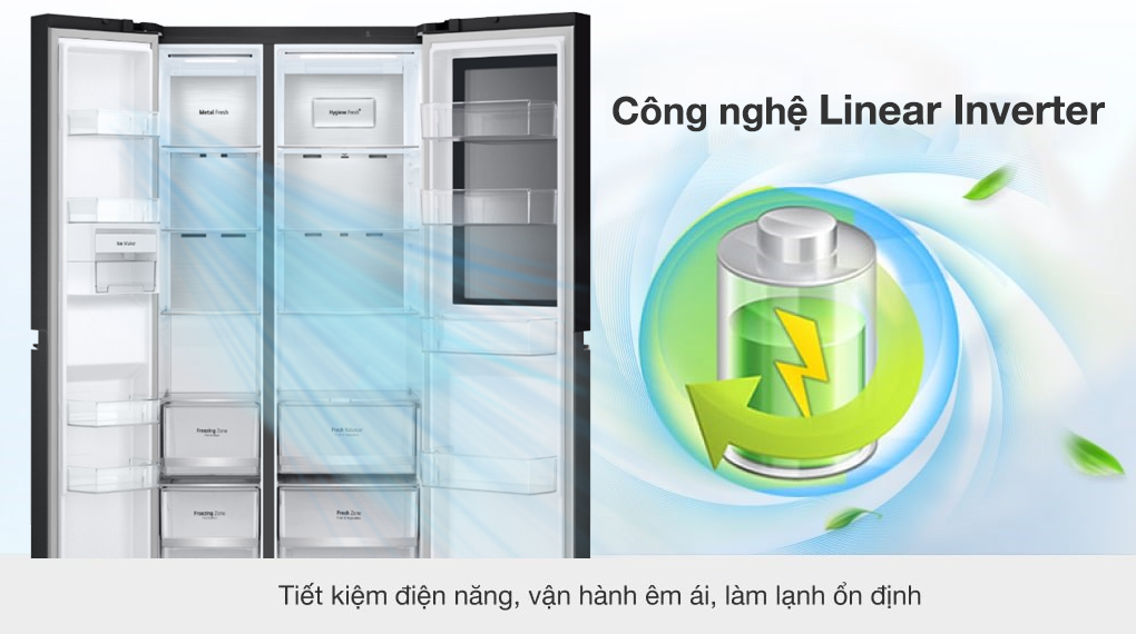 Tủ lạnh LG Inverter 655 lít Side By Side InstaView Door-in-Door GR-V257BL - Công nghệ tiết kiệm điện