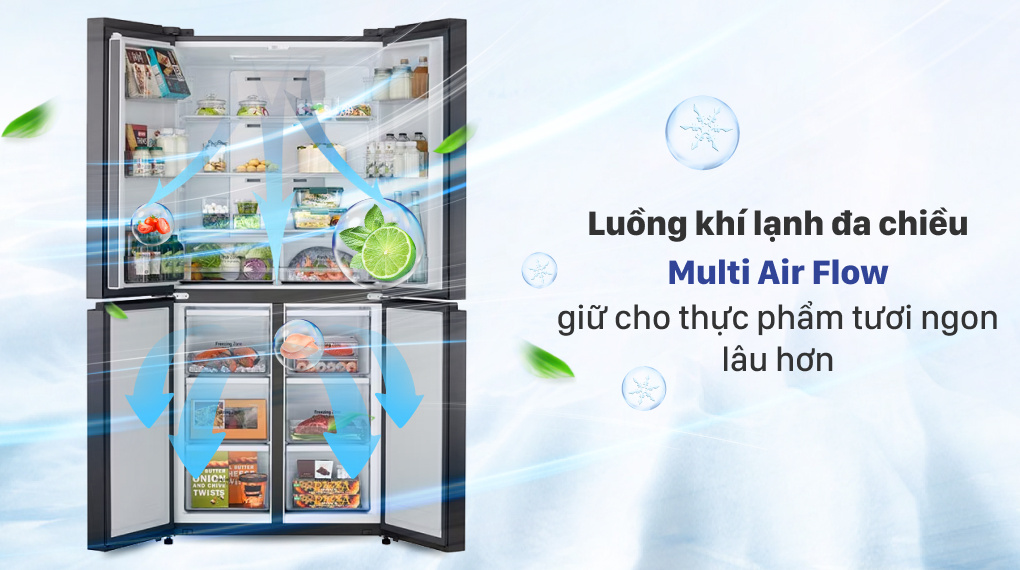 Công nghệ làm lạnh - Tủ lạnh LG Inverter 470 lít Multi Door GR-B50BL