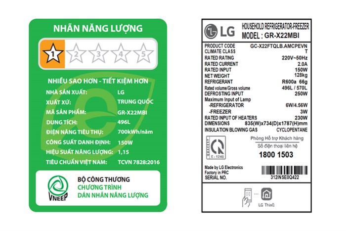 Tủ lạnh LG Inverter 496 lít Multi Door InstaView Door in Door GR-X22MBI Màu Đen