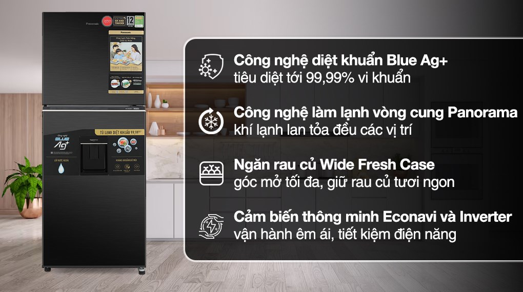 Tủ lạnh Panasonic Inverter 326 lít NR-TL351GVKV