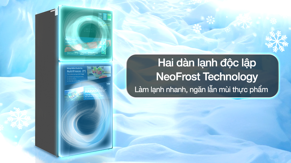 Tủ lạnh Beko Inverter 340 lít RDNT371E50VZHFSGB