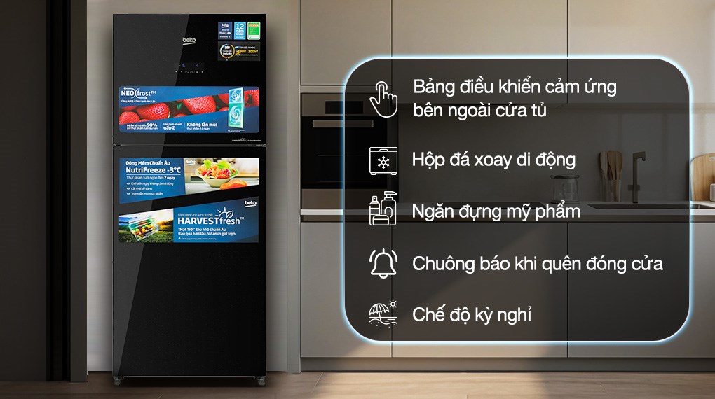 Tủ lạnh Beko Inverter 340 lít RDNT371E50VZHFSGB