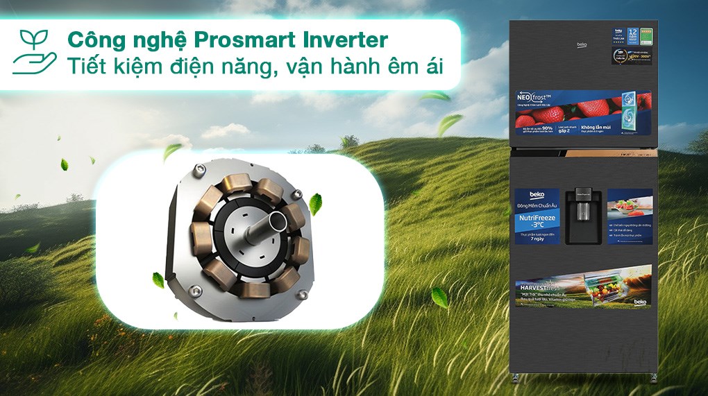 Tủ lạnh Beko Inverter 340 lít RDNT371I50VDHFSK