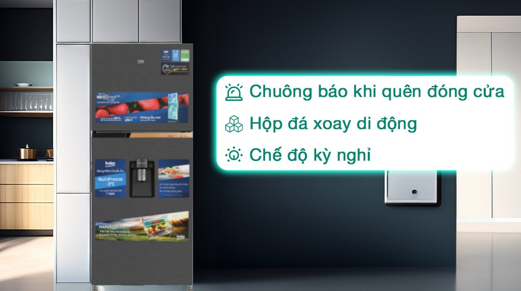 Tủ lạnh Beko Inverter 340 lít RDNT371I50VDHFSK