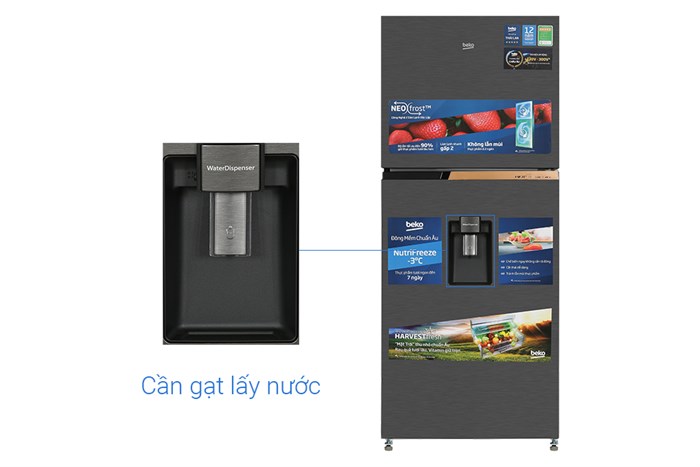 Tủ lạnh Beko Inverter 340 lít RDNT371I50VDHFSK Màu Đen