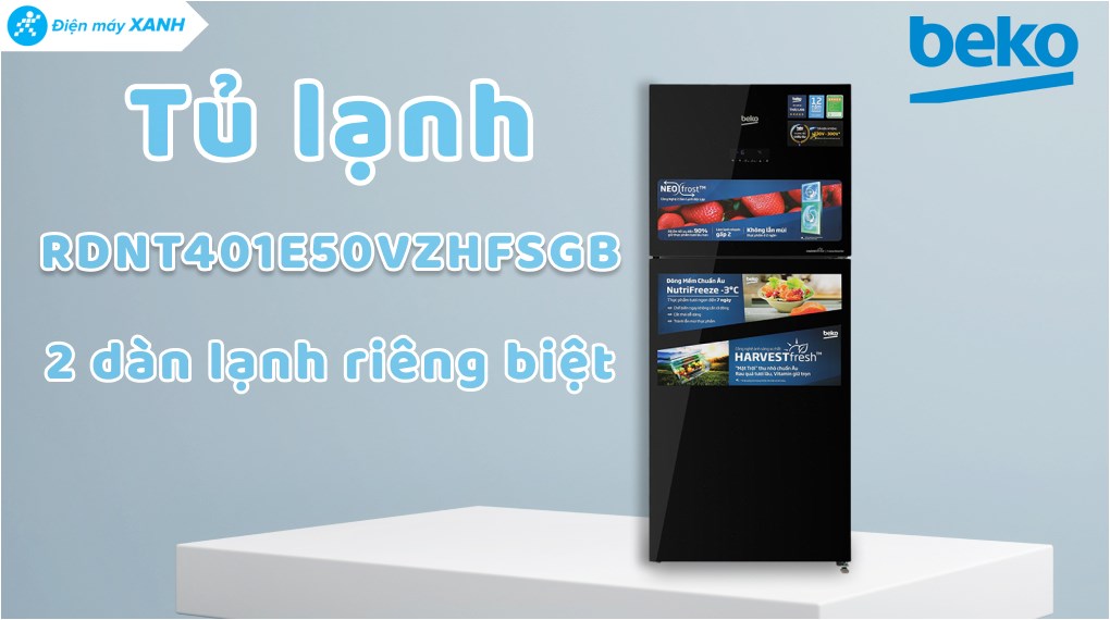 Tủ lạnh Beko Inverter 375 lít RDNT401E50VZHFSGB