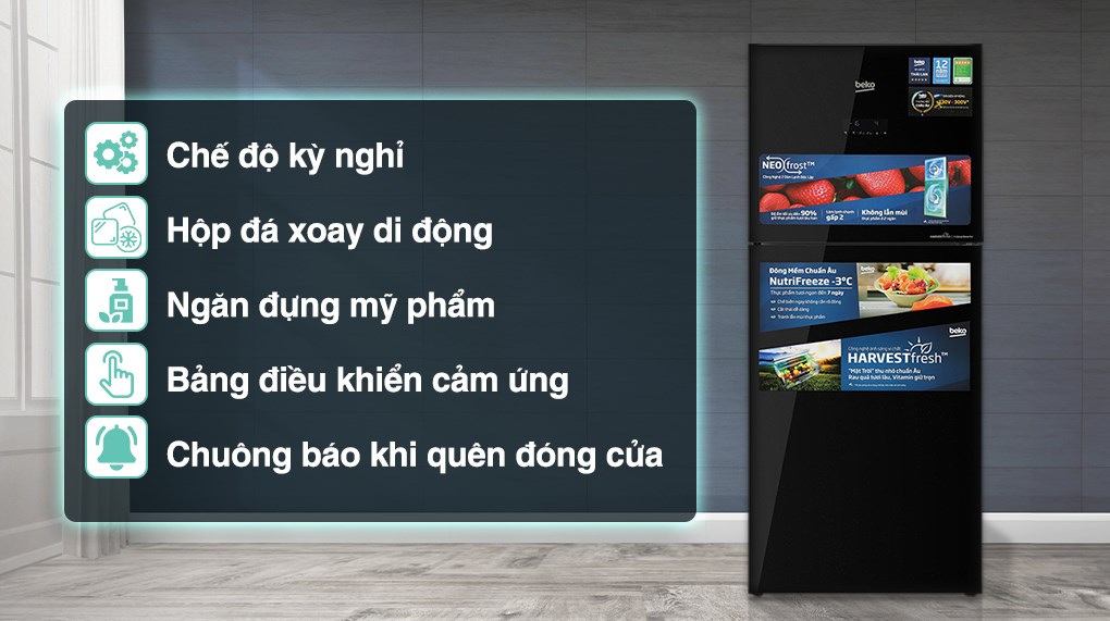 Tủ lạnh Beko Inverter 375 lít RDNT401E50VZHFSGB