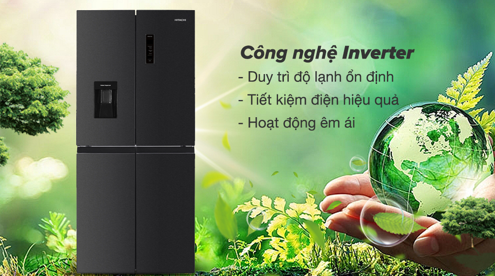 Tủ lạnh Hitachi Inverter 464 lít Multi Door HR4N7520DSWDXVN - Công nghệ tiết kiệm điện