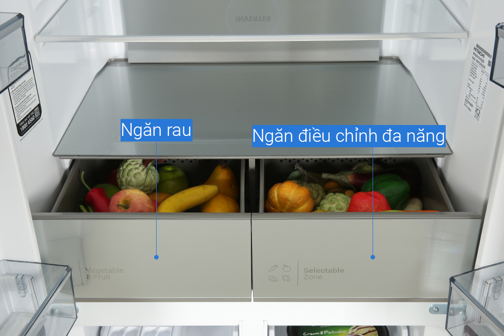 Tủ lạnh Hitachi Inverter 464 lít Multi Door HR4N7520DSWDXVN Màu Đen