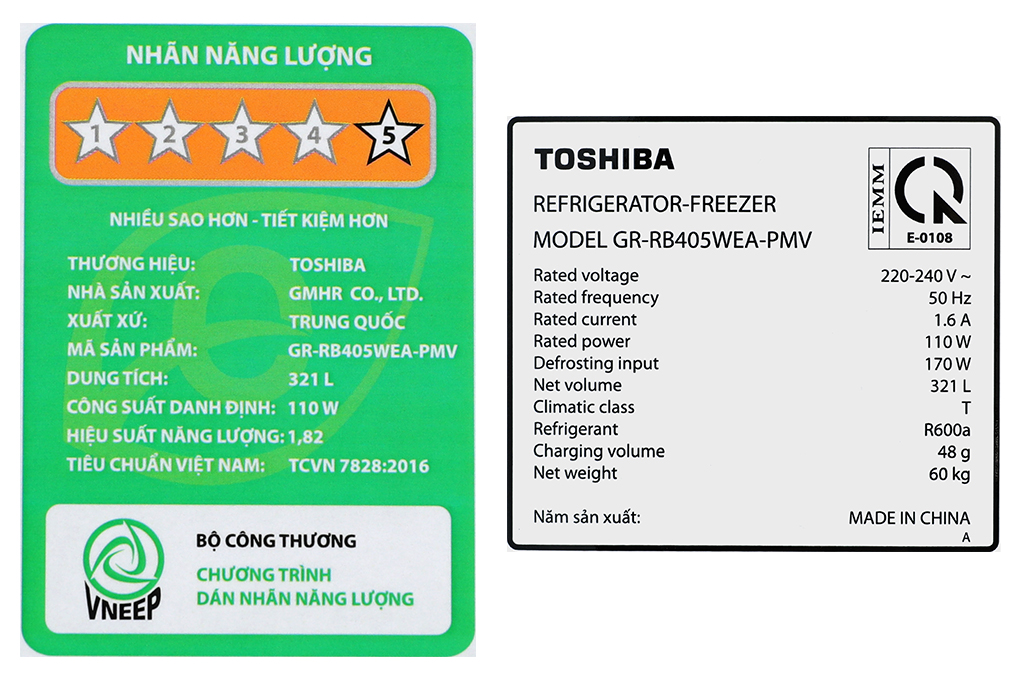 Tủ lạnh Toshiba Inverter 321 lít GR-RB405WEA-PMV(06)-MG Màu Xám