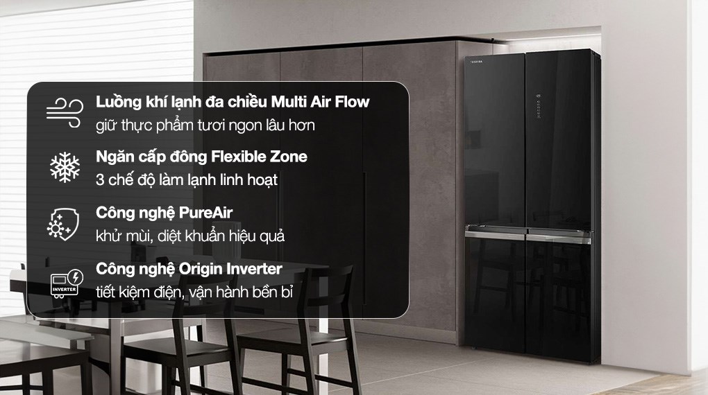 Tủ lạnh Toshiba Inverter 515 lít Multi Door GR-RF665WIA-PGV(22)-XK