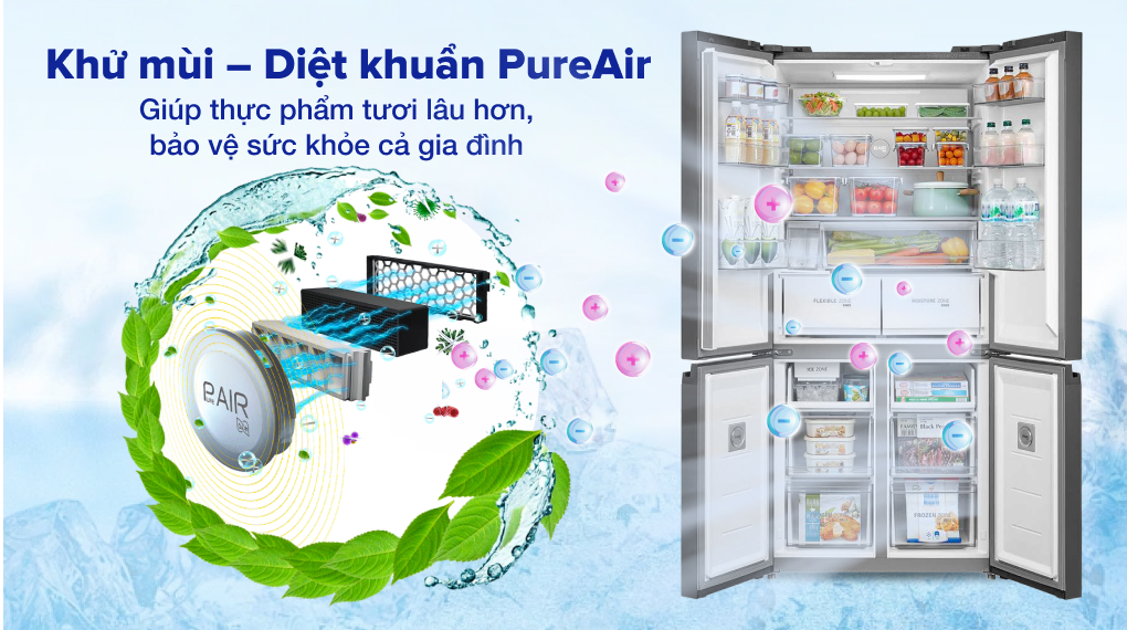Tủ lạnh Toshiba Inverter 515 lít GR-RF665WIA-PGV(22)-XK - Khử mùi – Diệt khuẩn PureAir