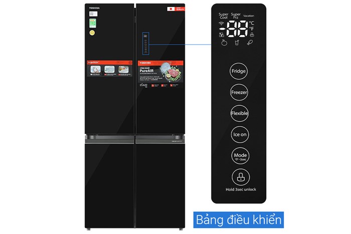 Tủ lạnh Toshiba Inverter 515 lít Multi Door GR-RF665WIA-PGV(22)-XK Màu Đen