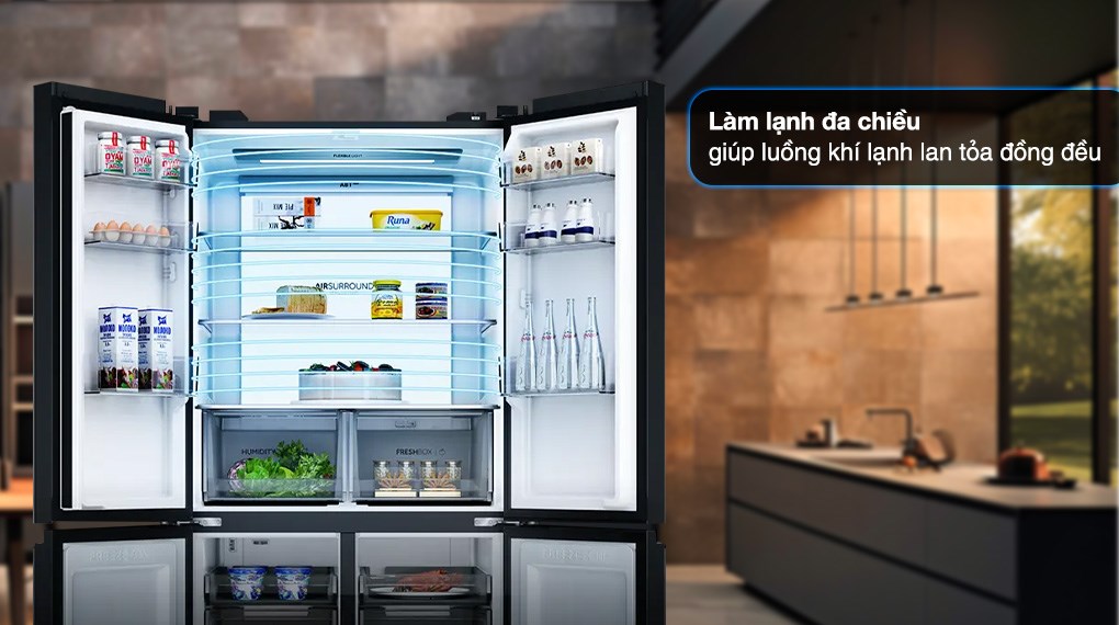 Tủ lạnh Aqua Inverter 660 lít Multi Door AQR-M727XA(GS)U1