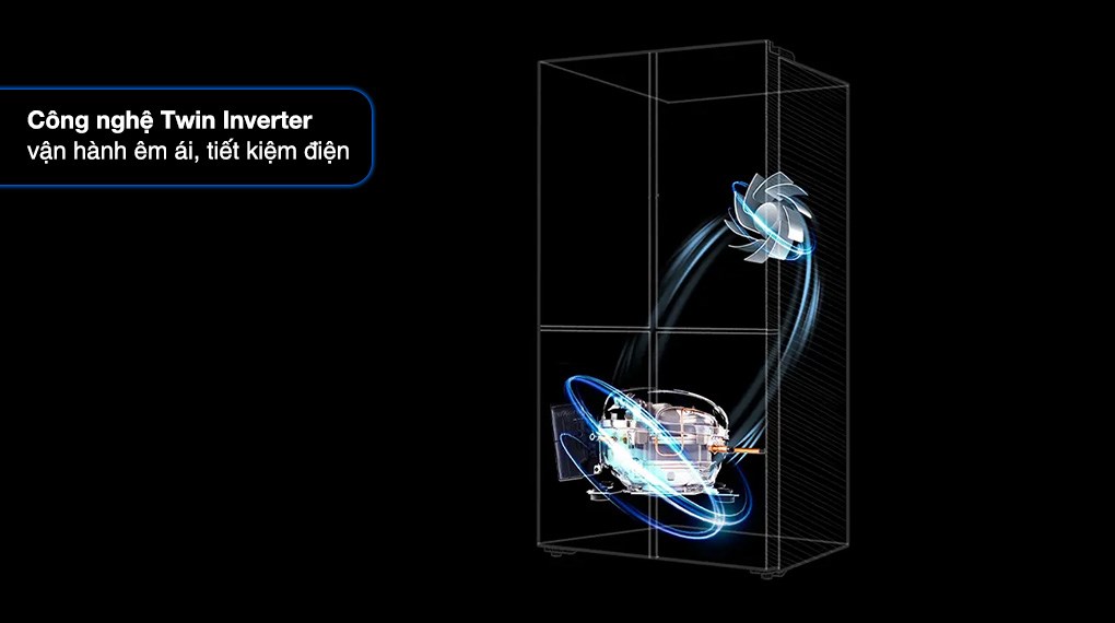 Tủ lạnh Aqua Inverter 660 lít Multi Door AQR-M727XA(GS)U1