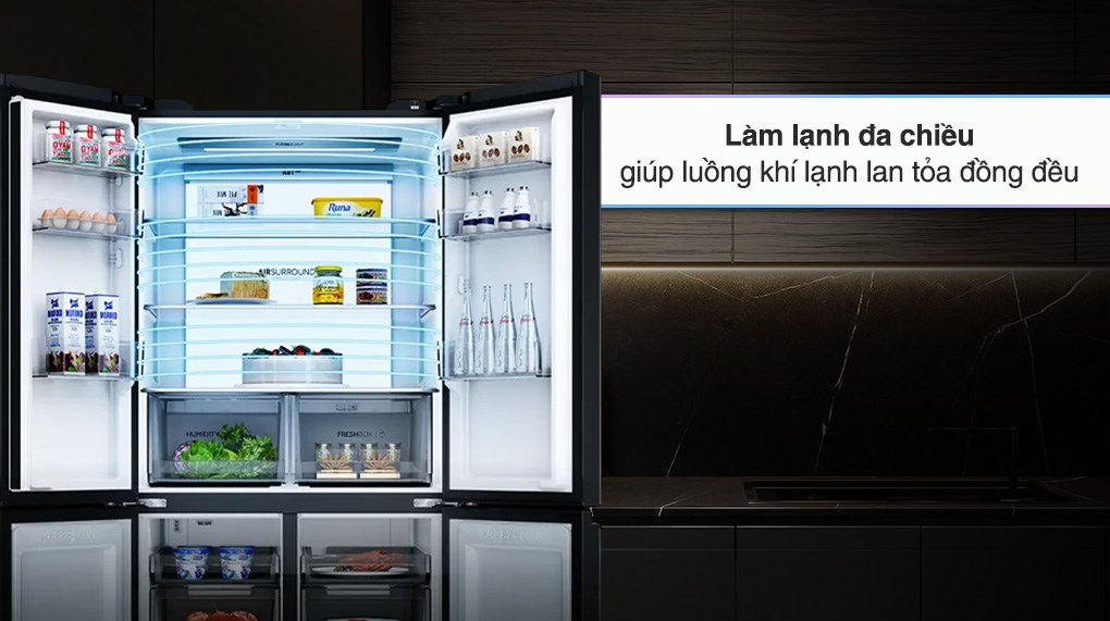 Tủ lạnh Aqua Inverter 660 lít Multi Door AQR-M727XA(GB)U1