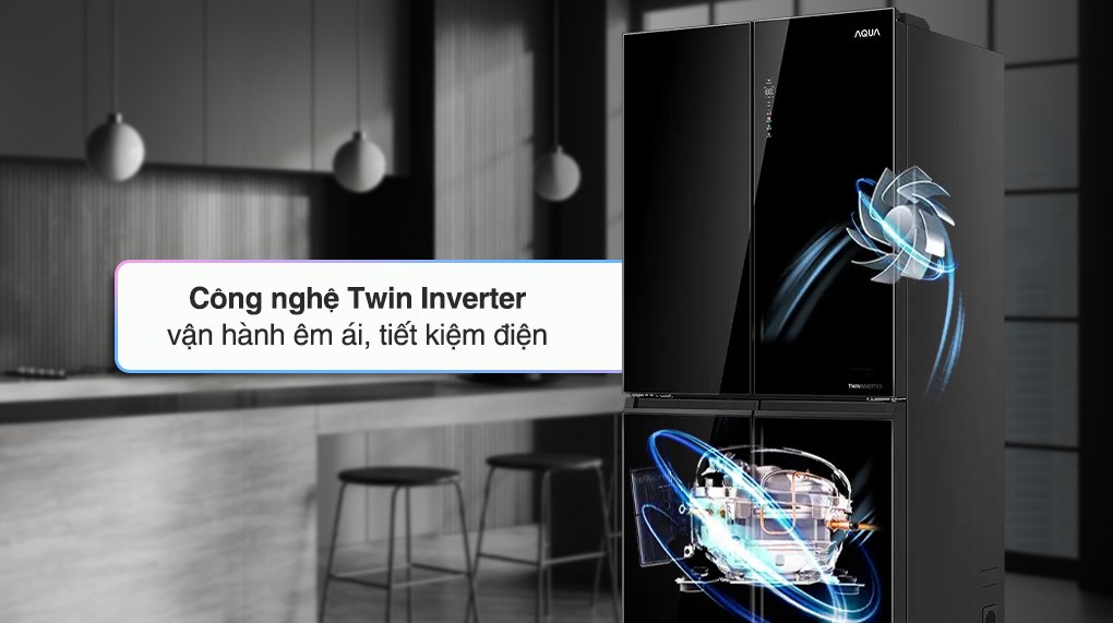 Tủ lạnh Aqua Inverter 660 lít Multi Door AQR-M727XA(GB)U1