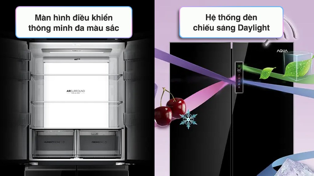 Tủ lạnh Aqua Inverter 660 lít Multi Door AQR-M727XA(GB)U1