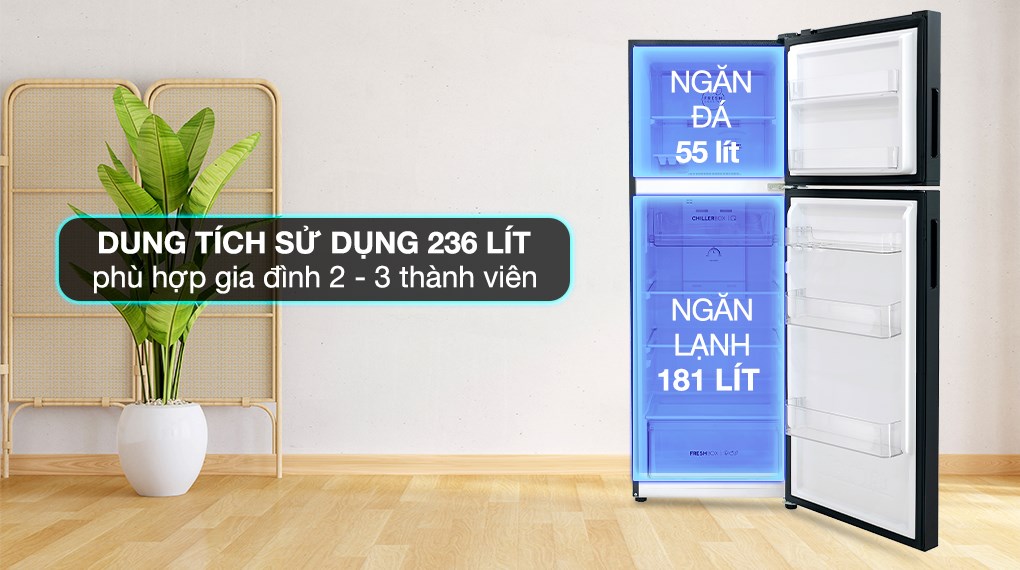 Tủ lạnh Aqua Inverter 236 lít AQR-T260FA(FB)