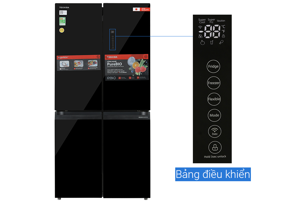 Tủ lạnh Toshiba Inverter 474 lít Multi Door GR-RF611WI-PGV(22)-XK Màu Đen