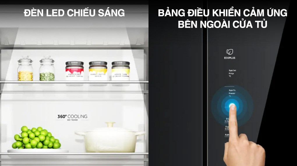 Tủ lạnh Aqua Inverter 410 lít Multi Door AQR-M466XA(GB)