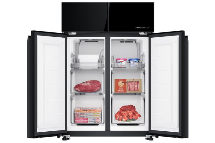 Tủ lạnh Aqua Inverter 410 lít Multi Door AQR-M466XA(GB) Màu Đen