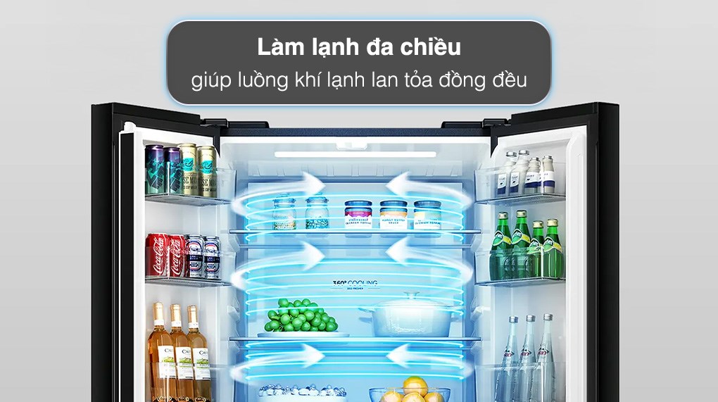 Tủ lạnh Aqua Inverter 410 lít Multi Door AQR-M466XA(CBC)