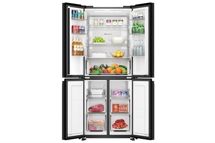 Tủ lạnh Aqua Inverter 410 lít Multi Door AQR-M466XA(CBC) Màu Đen - Xám