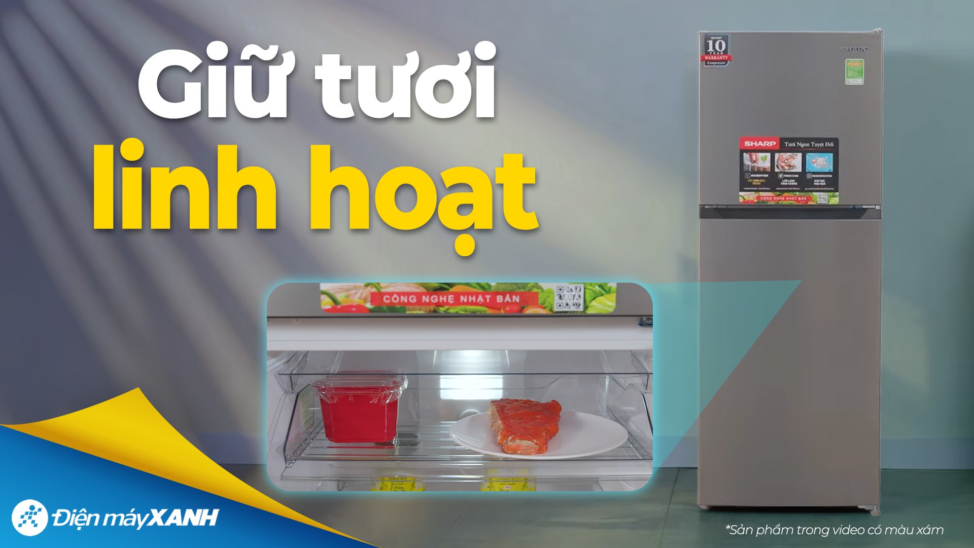 Tủ lạnh Sharp Inverter 197 lít SJ-X215V-SL