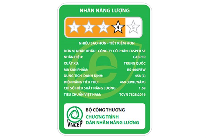 Tủ lạnh Casper Inverter 458 lít RS-460PBW Màu Đen