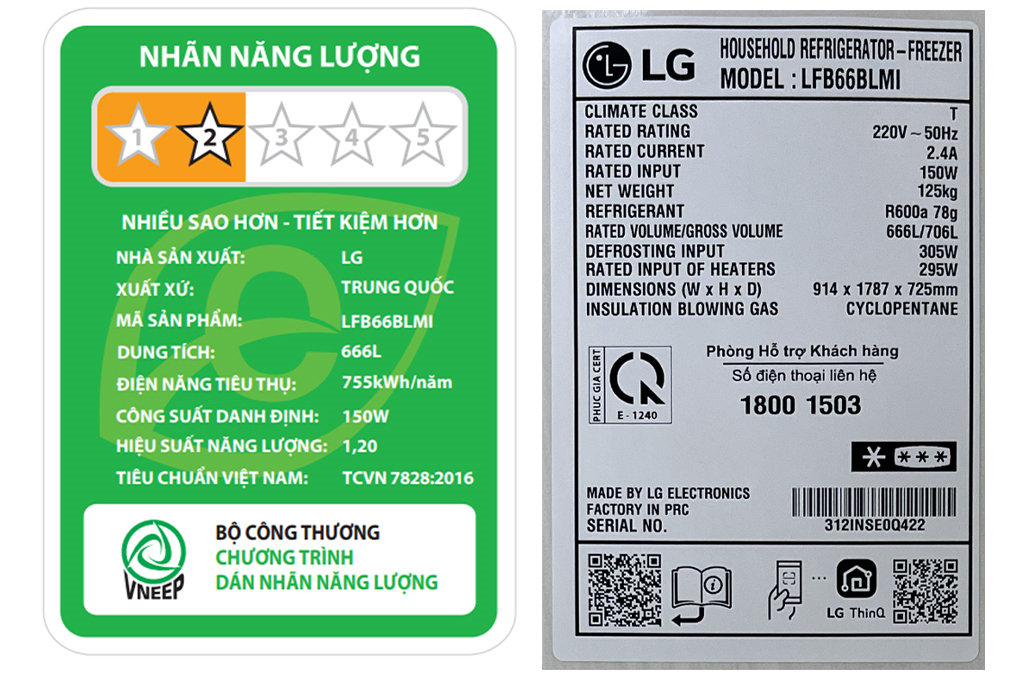 Tủ lạnh LG Inverter 666 lít Multi Door InstaView LFB66BLMI Màu Đen