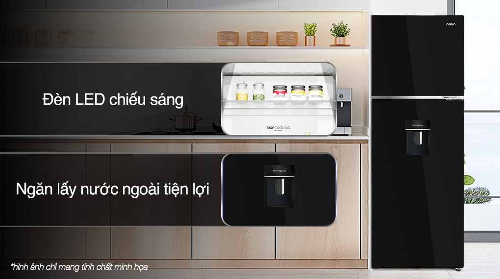 Tủ lạnh Aqua Inverter 358 lít AQR-T410FA(WGB)