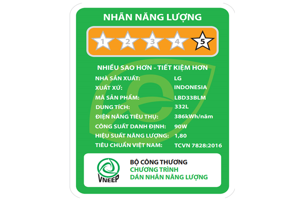 Tủ lạnh LG Inverter 332 lít LBD33BLM Màu Đen