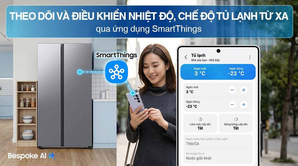 Tủ lạnh Samsung Inverter 583 lít Side By Side RS57DG400EM9SV