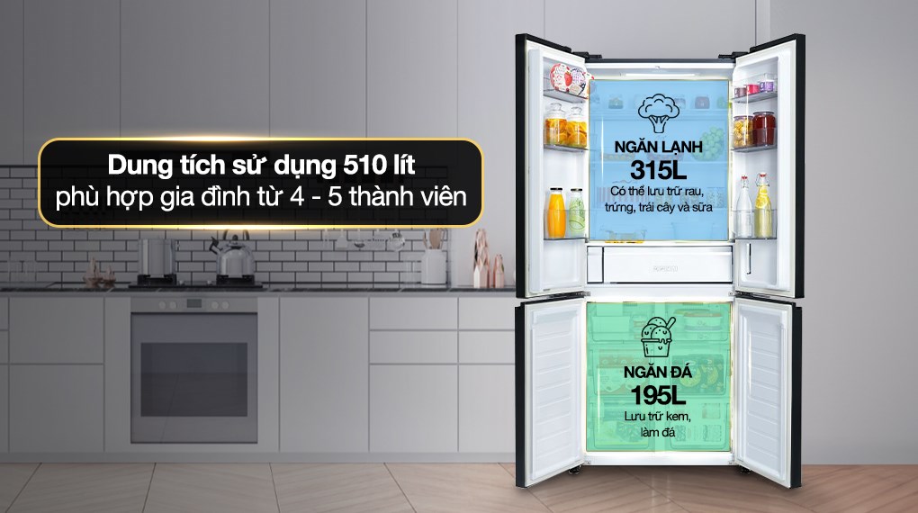 Tủ lạnh Panasonic Inverter 510 lít Multi Door NR-X561BK-VN​