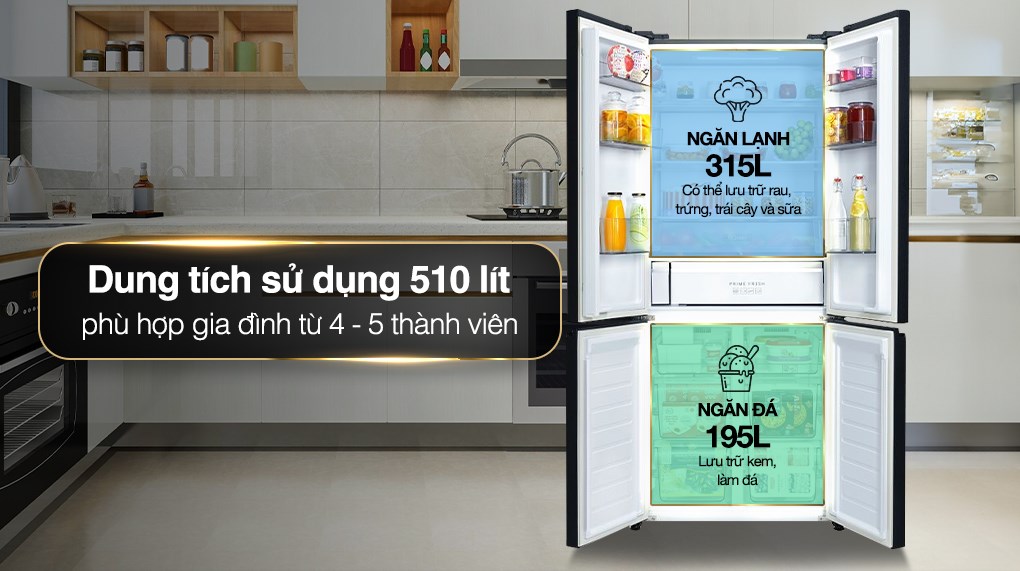 Tủ lạnh Panasonic Inverter 510 lít Multi Door NR-X561GB-VN