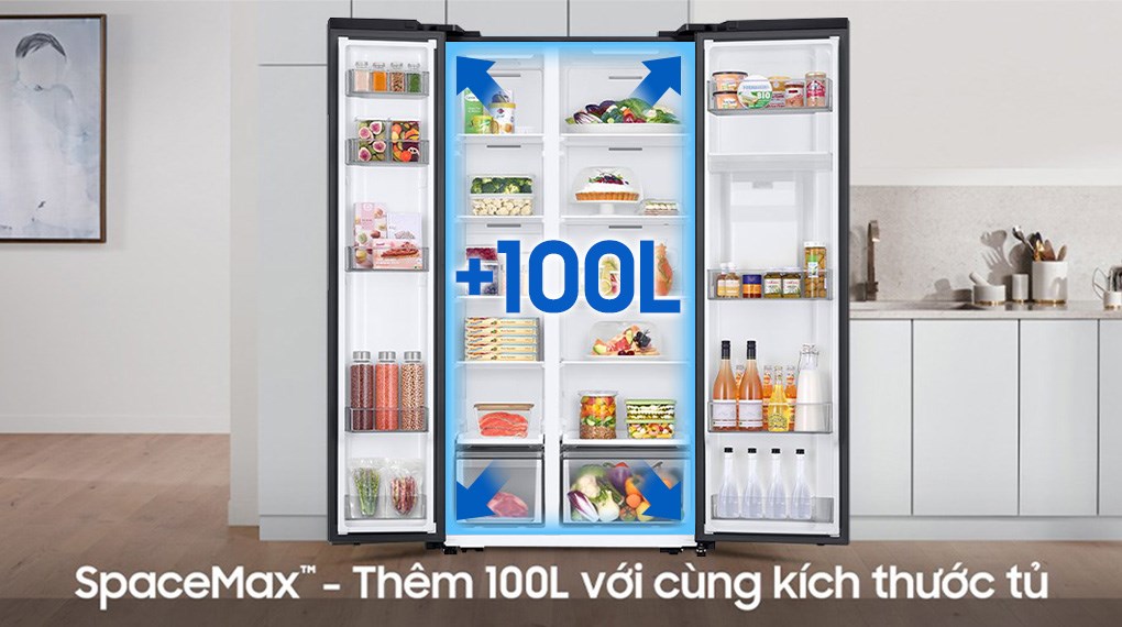 Tủ lạnh Samsung Inverter 578 lít Side By Side RS57DG410EB4SV với vật liệu cách nhiệt Urethane Foam siêu mỏng