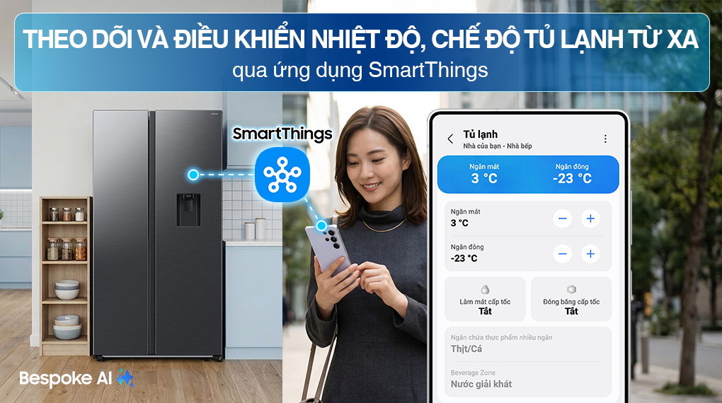 Tủ lạnh Samsung Inverter 578 lít Side By Side RS57DG410EB4SV