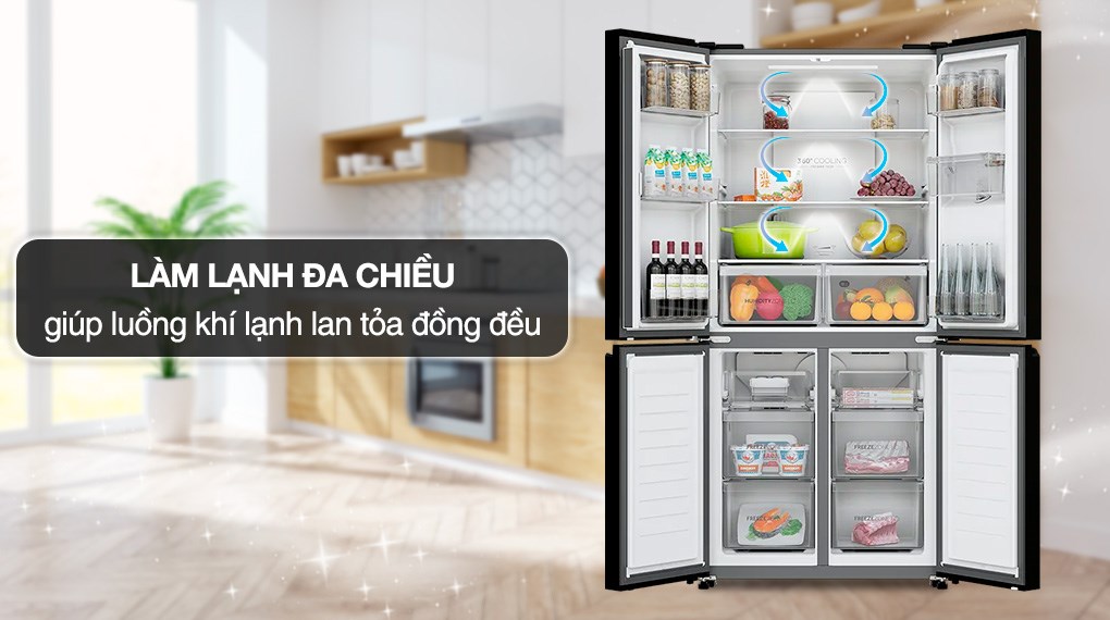 Tủ lạnh Aqua Inverter 469 lít Multi Door AQR-M536XA(WSL)