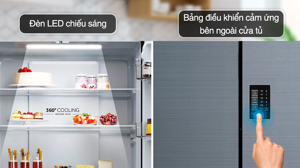 Tủ lạnh Aqua Inverter 469 lít Multi Door AQR-M536XA(WSL)