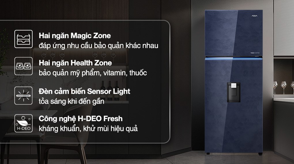 Tủ lạnh Aqua Inverter 480 lít AQR-TA546FA(WGL)U1