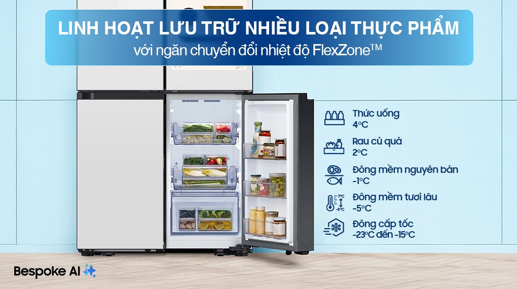 Tủ lạnh Samsung Inverter 636 lít Multi Door Bespoke RF65DB990012SV
