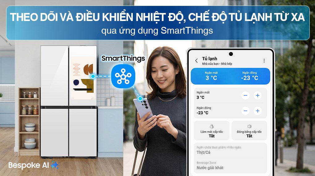 Tủ lạnh Samsung Inverter 636 lít Multi Door Bespoke RF65DB990012SV