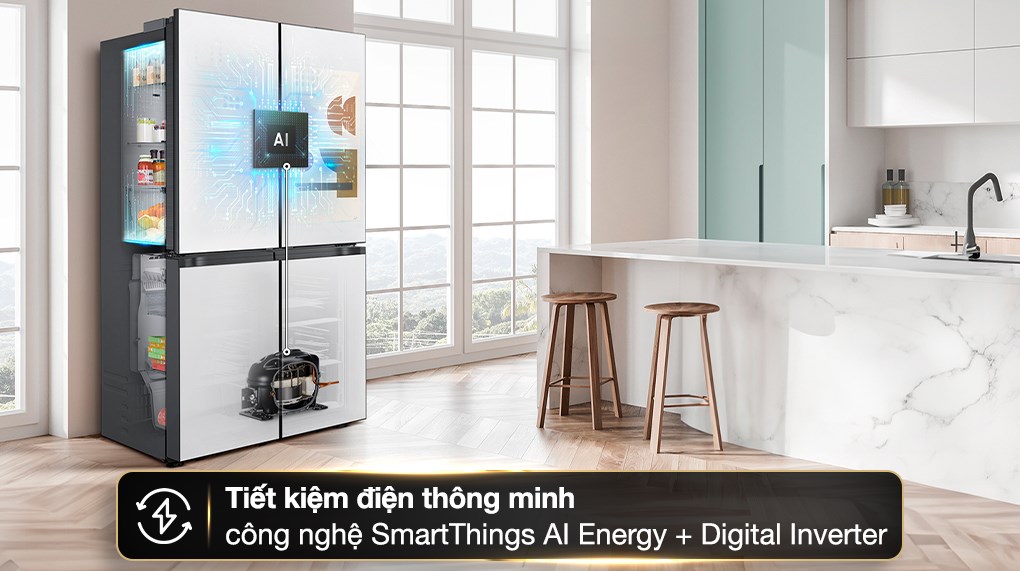 Tủ lạnh Samsung Inverter 636 lít Multi Door Bespoke RF65DB990012SV