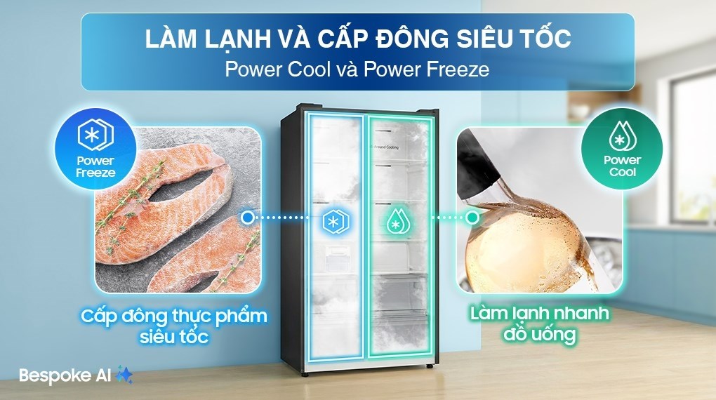 Tủ lạnh Samsung Inverter 634 lít Side By Side RS80F65J2BSV