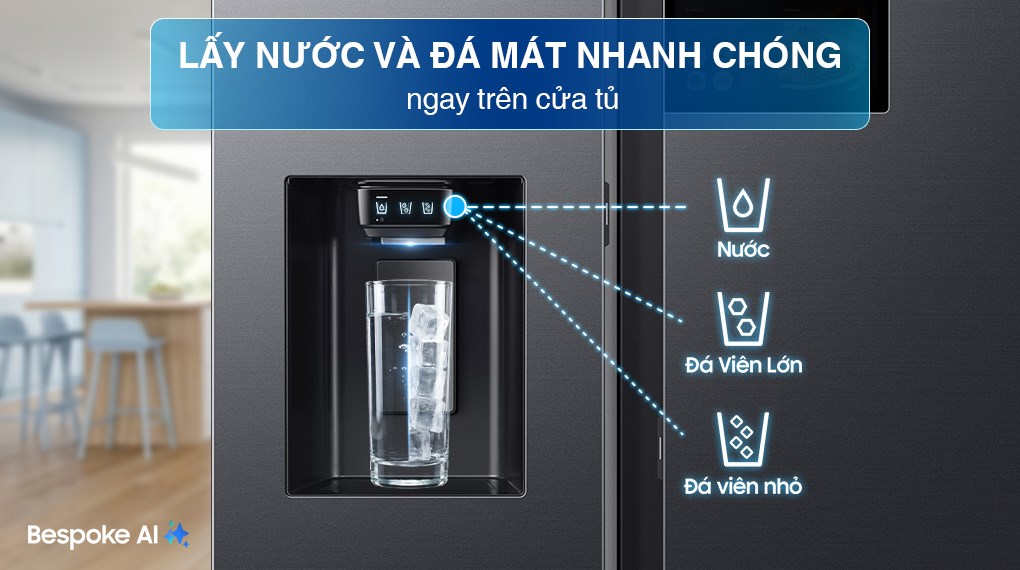 Tủ lạnh Samsung Inverter 615 lít Side By Side AI Home RS90F65D2FSV