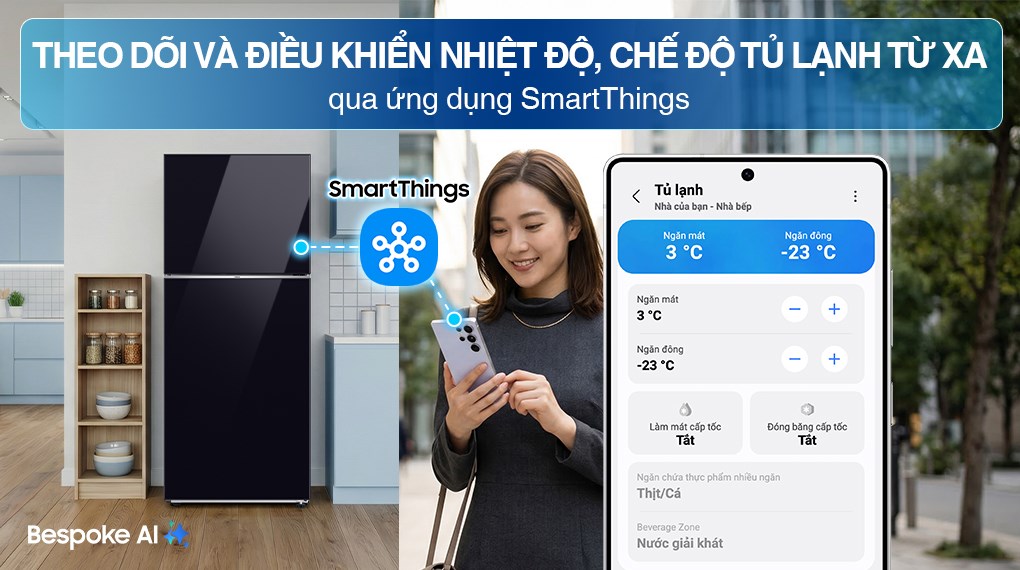 Tủ lạnh Samsung Inverter 385 lít Bespoke RT38CB668422SV