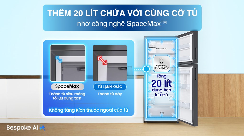 Tủ lạnh Samsung Inverter 385 lít Bespoke RT38CB668422SV