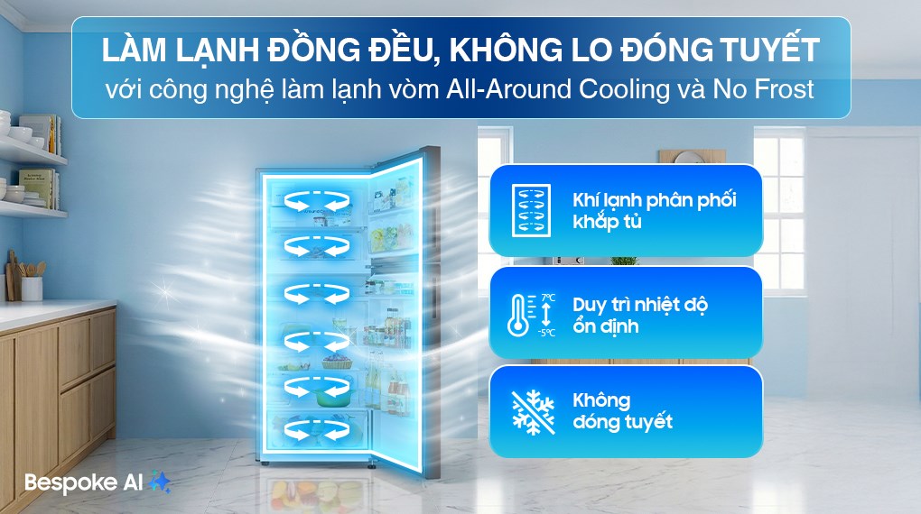 Tủ lạnh Samsung Inverter 385 lít Bespoke RT38CB668422SV