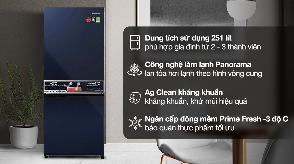 Tủ lạnh Panasonic Inverter 251 lít NR-SP275CPAV